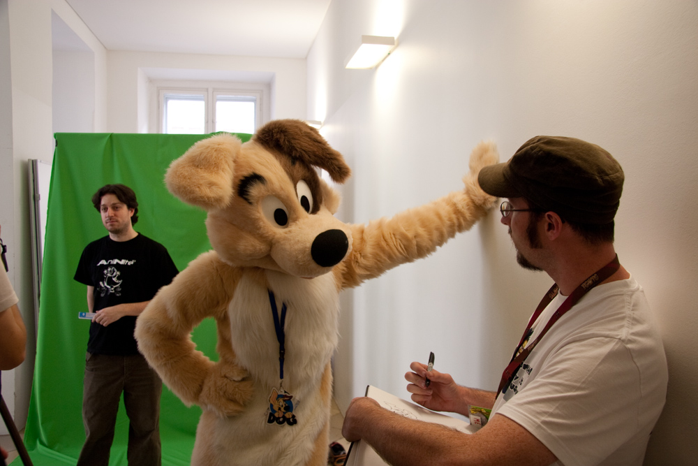 Doug Walker making a drawing of [Dog](https://www.furaffinity.net/user/dogthedog)