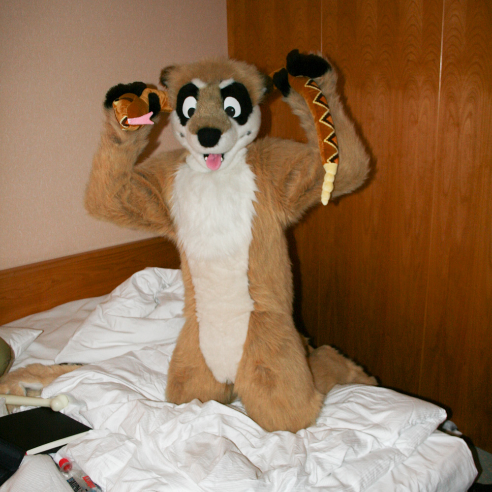 Timduru with a plush snake.