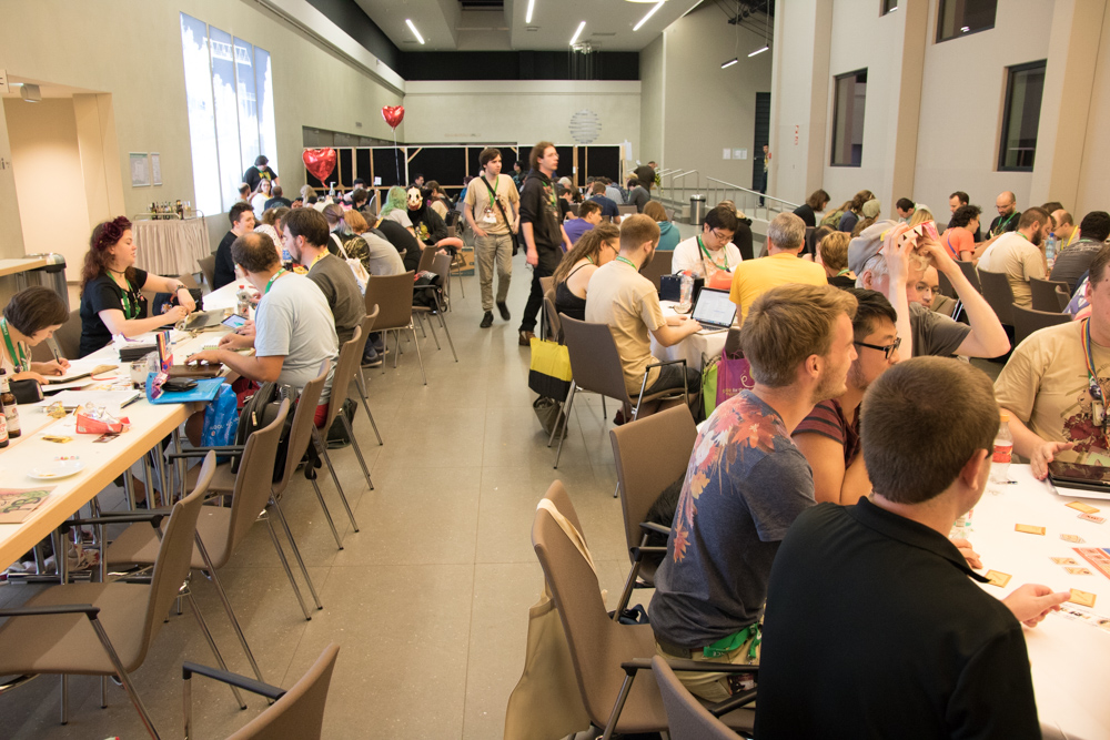 A view of the Artist Lounge in the back of the Convention Center