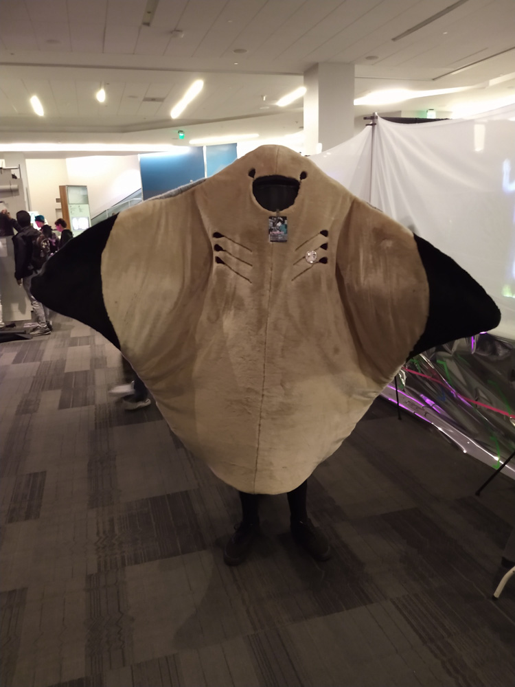 An amazing manta ray fursuiter.